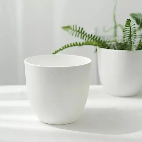 2 White 5.5" Plastic Succulent Planters Indoor Flower PLANT POTS Party Events {2}