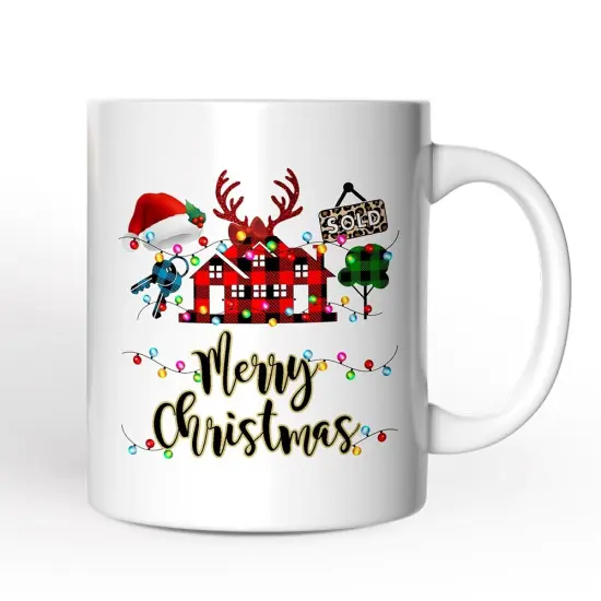 Realtor Buffalo Plaid Christmas Mug, Gift From Customers {1}