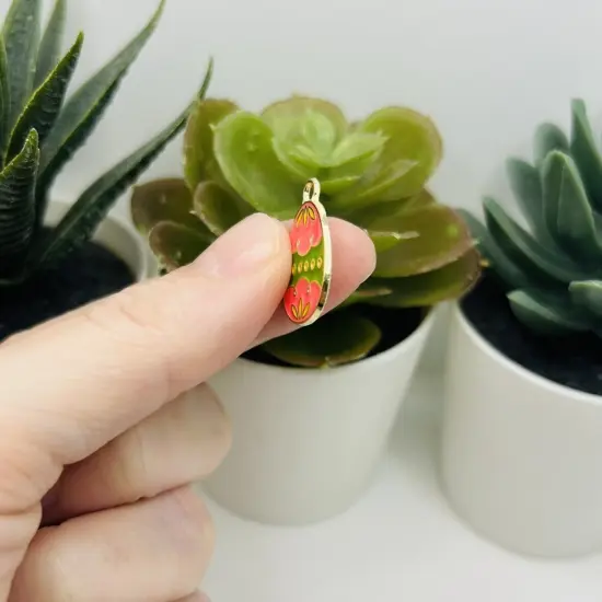 1, 4, 20 or 50 Pieces: Pink and Green Easter Egg Charms {3}