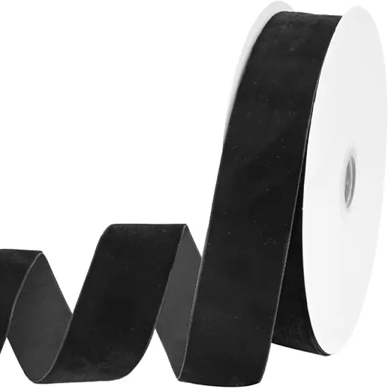 Black Velvet Ribbon 7/8 Inch Velvet Ribbon for Gift Wrapping Weddings Hair Bow Ribbons Headbands Bouquets-25 Yards {1}