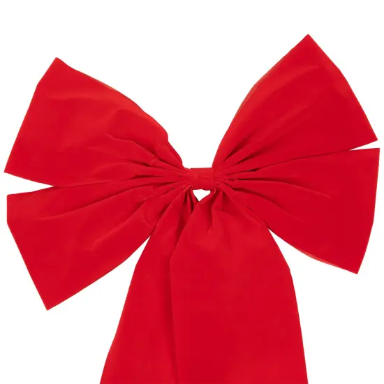 Northlight 4-Loop Velveteen Christmas Bow Decoration - 18" x 30" - Red {4}