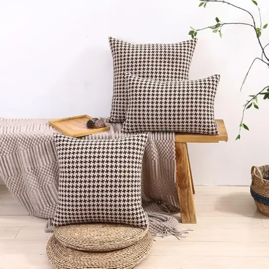 Jacquard Textured Windmill Decorative Throw Pillow Covers for Couch/Sofa/Bedroom, 2 Pack, 18x18 inch {2}