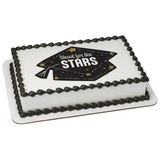 Shoot for the Stars Graduation PhotoCake® Edible Cake Topper Icing Image, {1}
