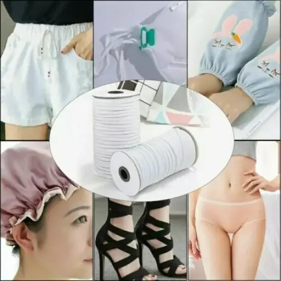 155 Yards Elastic Band Cord For DIY Trim Spandex Make Face Cover String 3mm {4}