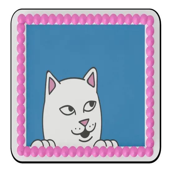 Whimsical Practicality's Rip N Dip Lord Nermal Peeking Edible Icing Image Cake Topper {2}