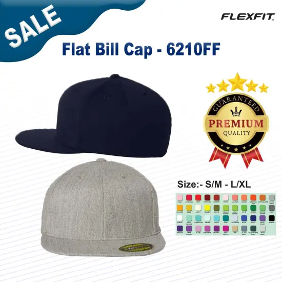 Flexfit&reg; Flat Bill Cap Dark Grey {3}