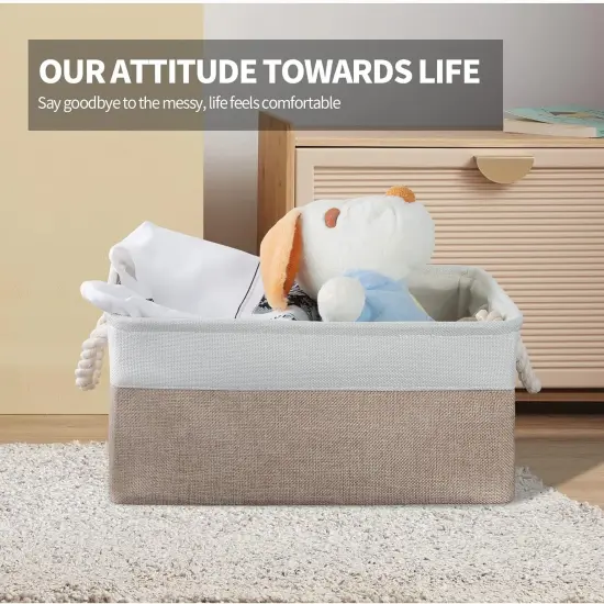 8 Pack Storage Basket Bins - Decorative Baskets Bulk Storage Box Cubes Containers with Handles {4}