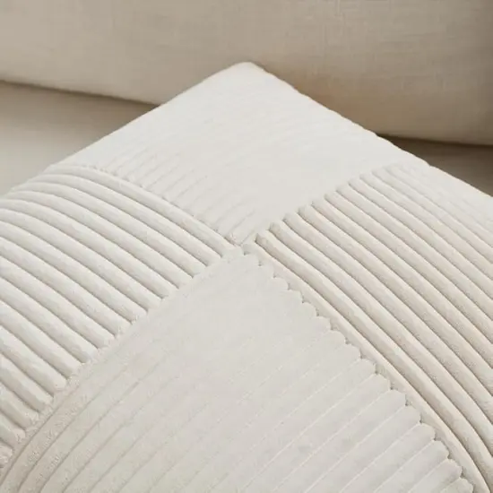 2 Packs Boho Cream Decorative Throw Pillow Covers 18x18 Inch for Living Room Couch Bed Sofa, Rustic Farmhouse Home Decor, Soft Corss Corduroy Patchwork Textured Square Cushion Case 45x45 cm {3}