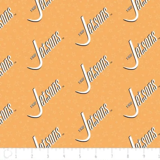 The Jetsons Collection - Jetsons Logo Light Orange Licensed Cotton Fabric by the Yard {1}