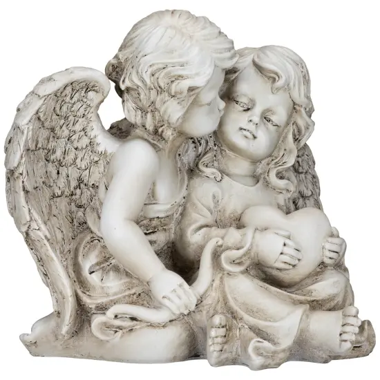 Northlight Double Cherubs with Heart Statue - 9" Beige {5}