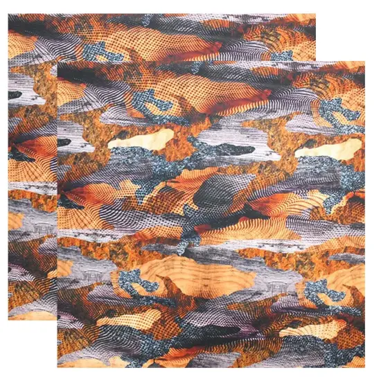 Camo Brown Printed Spandex {3}