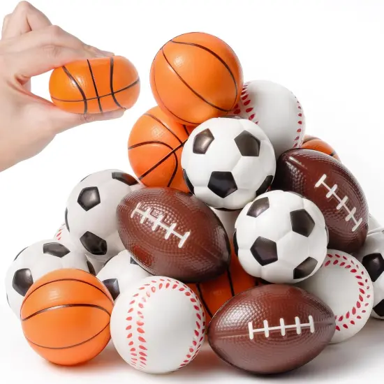 Easter Basket Stuffers for Kids Boys Girls, 24 Pack Foam Bouncy Stress Balls with Cards for Toddlers {1}