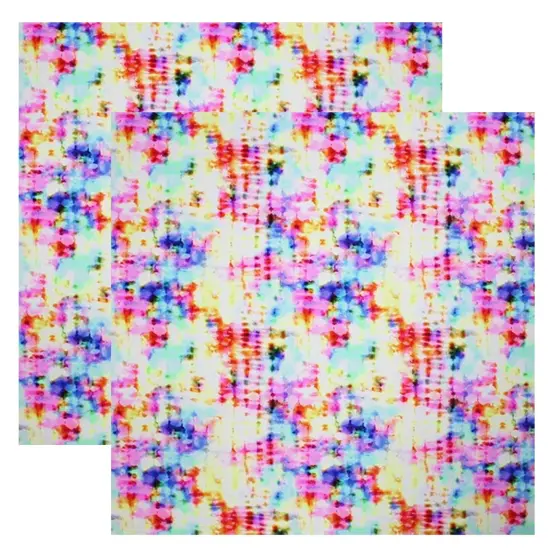 Abstract Rainbow Printed Spandex Fabric {4}