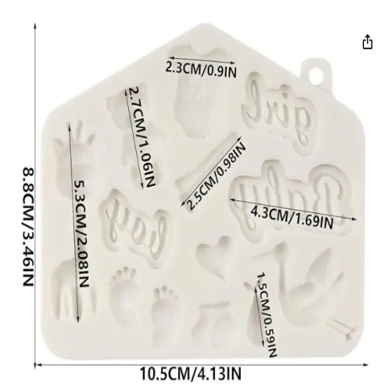 Large Baby Boy/Girl Theme Silicone Mold {5}