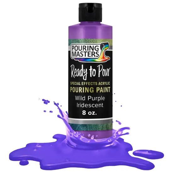 Pouring Masters Wild Purple Iridescent Special Effects Acrylic Pouring Paint - Premium 8-Ounce Pre-Mixed Fluid Acrylic Paint - Fluid Art Supplies for Canvas, Wood, Paper, Tile & Rocks {1}