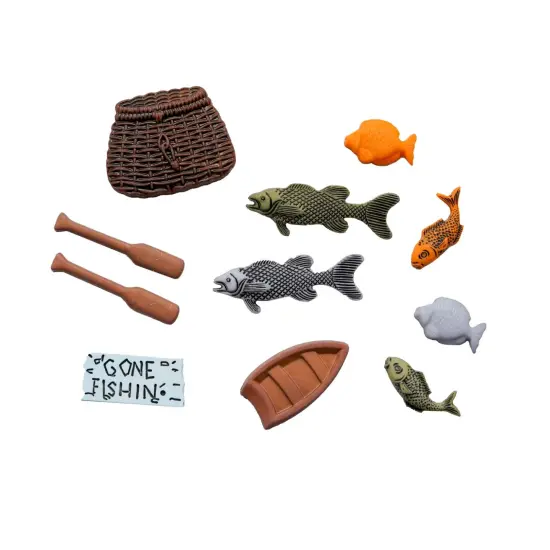 Assorted Nature & Outdoor Buttons &ndash; 50+ Piece Set for Sewing, Scrapbooking & DIY Crafts &ndash; Camping, Fishing, Wildlife & Trees {2}