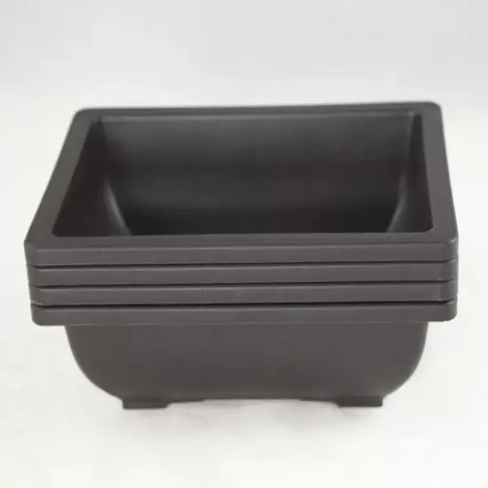 4 Rectangular Plastic Bonsai Training Pot, Succulent Planter - 6.25"x 4.75"x 2" {3}