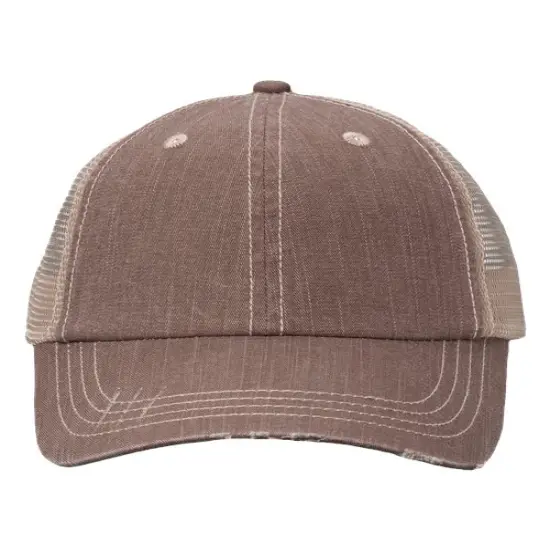 Valucap&reg; Contrast Stitch Cap Stylish Breathable Fit Brown/ Khaki {1}