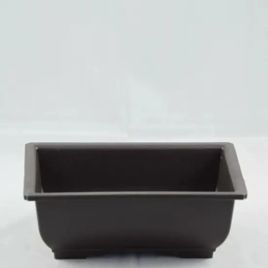 2 Rectangular Plastic Bonsai / Succulent Pots 7.75"x 5.75"x 2.75" - Dark Brown {3}