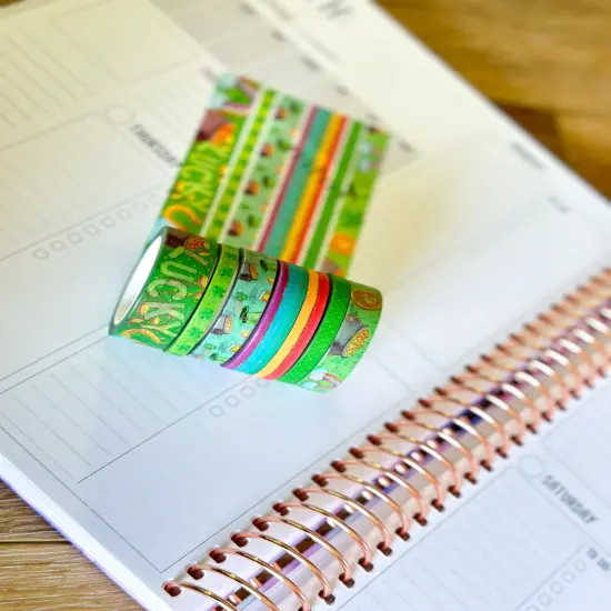 St Patricks Day Green Rainbow St Pattys Washi Tape Set March 2025 - W127 {6}