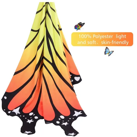 Magifire Butterfly Wings for Girls, Halloween Butterfly Wings, Kids Costume Butterfly Wings Orange {2}
