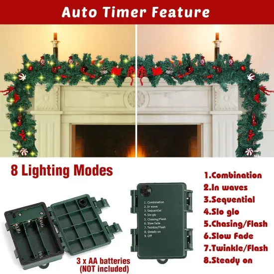 9 FT LED Christmas Garland {4}