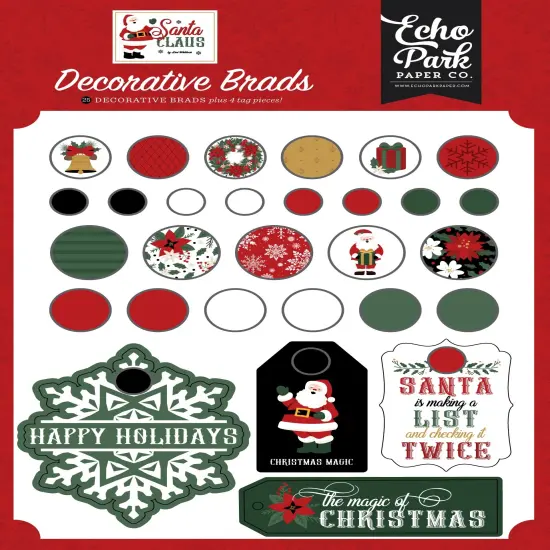 Echo Park Decorative Brads-Santa Claus {1}