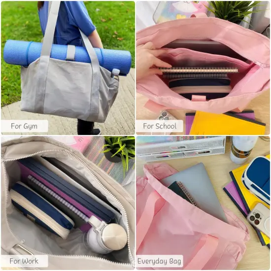 Wrapables Sporty Yoga Tote Bag, Gym, Work, Overnight and Travel Bag, Gray {4}