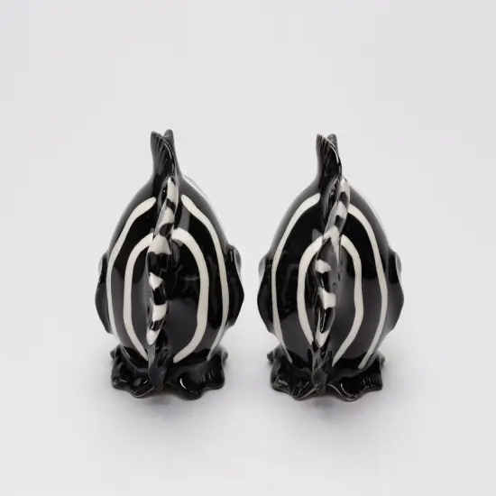 Ceramic Black and White Fish Salt and Pepper Shakers, Home D&eacute;cor, Gift for Her, Gift for Mom, Kitchen D&eacute;cor {3}