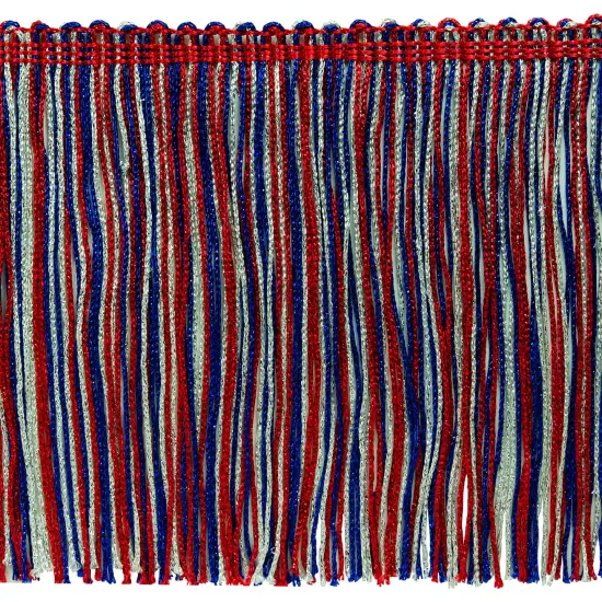 5 Yards of 6" Metallic Chainette Fringe Trim | 5 yard cut Red {2}