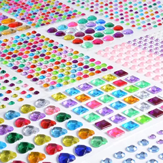 1141 Pieces Rhinestone Stickers Self-Adhesive, Gems for Crafts Bling Jewel Crystal Stickers for DIY Craft Nail Body Makeup Festival {1}