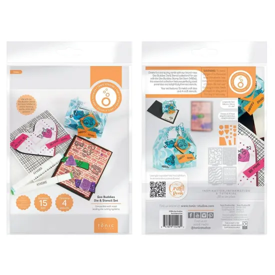 Tonic A5 Die And Stencil Set-Geo Buddies {3}
