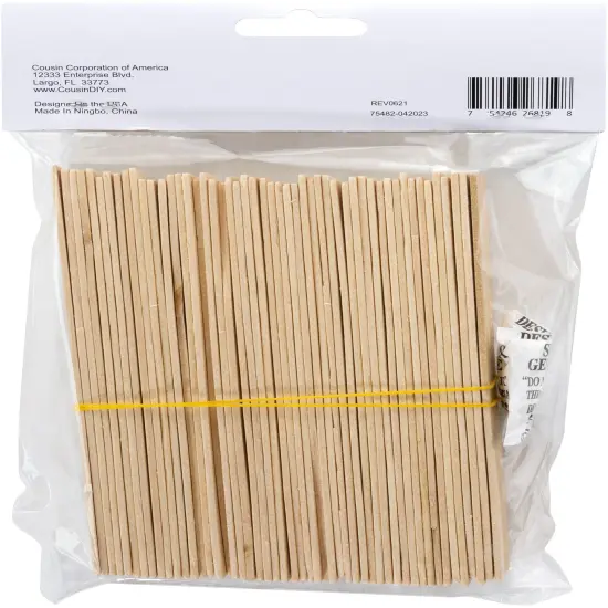 CousinDIY Skinny Square Craft Sticks 75/Pkg-Natural {2}