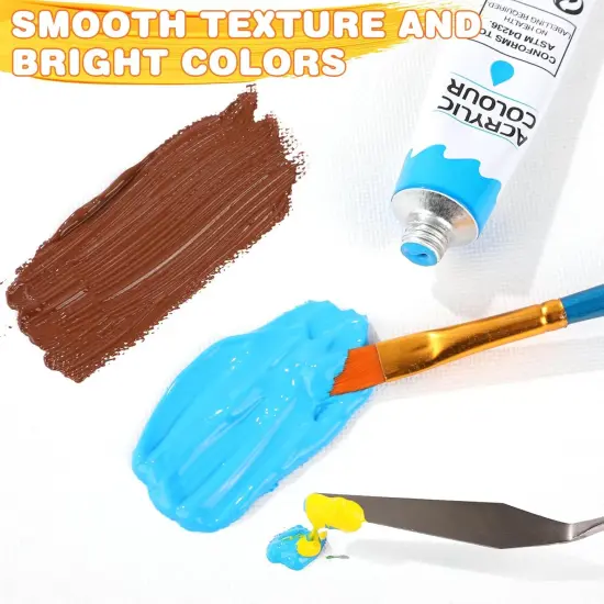Acrylic Paint Set 12 Colors（2 Pack）with 20 Paint Brushes,24 Acrylic Paints {3}