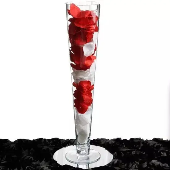 4 pcs 28" tall Trumpet Clear GLASS VASES Wedding Party Centerpieces {3}