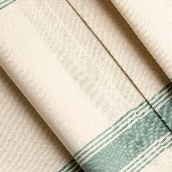Teal Blue Border 100% Cotton Table Runner - Elegant and Durable Dining Accent-14X71.6" {3}