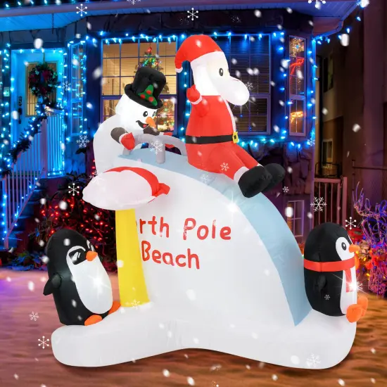 Costway 6 Ft Christmas Inflatable with LED lights Indoor/Outdoor Lighted Xmas Inflatable {5}