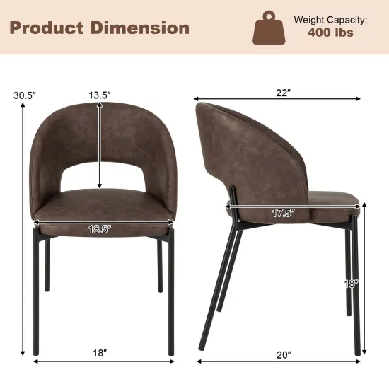Costway Dining Chair Set of 2/4 with High-density Sponge Cushion Sturdy X-shaped Frame {3}