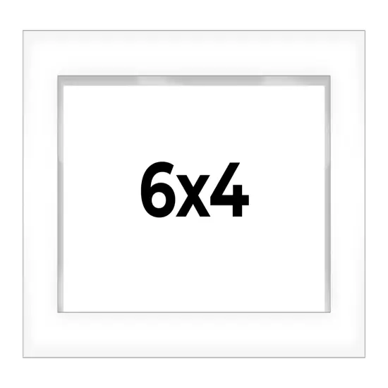 Photo Size Shadow Box 3/4" Depth White Picture Frame - UV Acrylic, Backing, Hanging Hardware {1}
