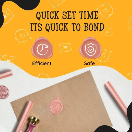 Artellius 30-Pack Premium Sealing Wax Sticks - Wax Seal Glue Gun Sticks for Crafting, Invitations & Letters - Rose Gold Pink {3}