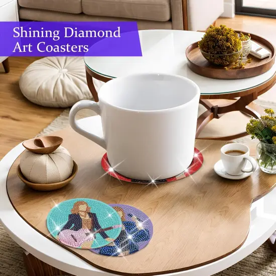 Diamond Art Painting Coasters Kits - 8 PCS Pop Star Diamond Painting Kits {3}
