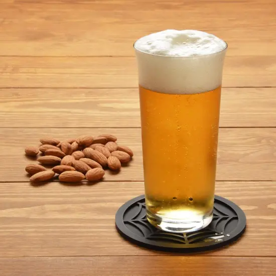 6 Pack Unique Design Spider Drink Coasters, 4" Black Coaster Set {4}