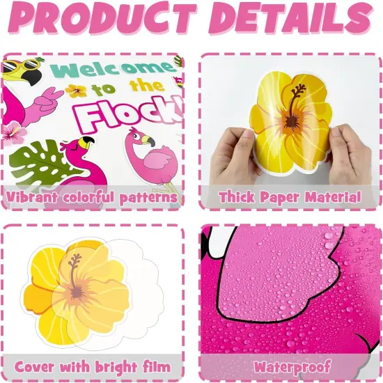 Summer Flamingo Bulletin Board Decorations Set {3}