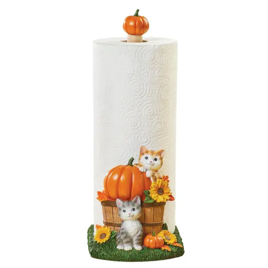 Collections Etc Hand-Painted Harvest Cat Paper Towel Holder {2}
