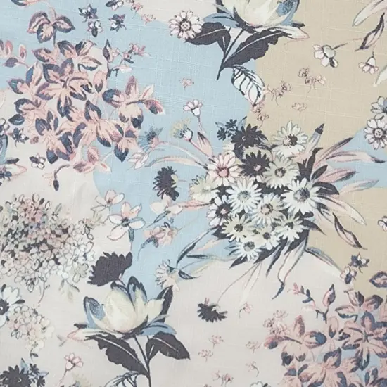 1 Yard Spring Blue Rayon Slub Fabric Lightweight Material for Soft Shirts Skirts Dresses 55/58" Width {2}