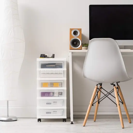 Plastic Drawer Storage Organizer Rolling Cart {2}