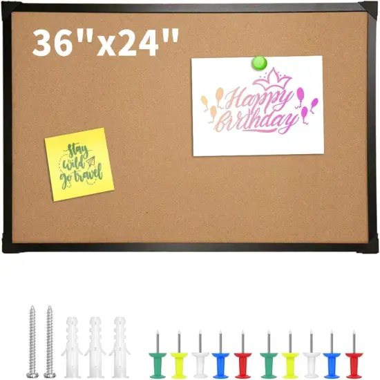 Large Wall-Mounted Pin Board with Frame {2}