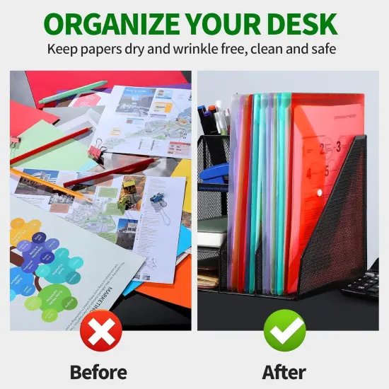 12 PCS A4 Plastic Envelopes with Snap Closure {4}