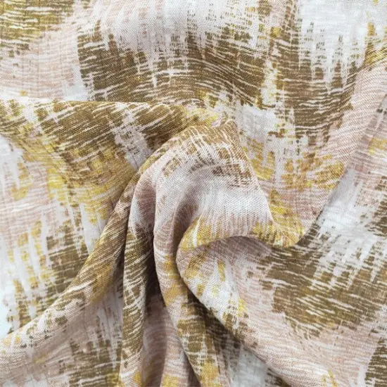1 Yard Sandstone Rayon Crepon Crinkle Fabric Lightweight Apparel 50/52 Inch Width {2}