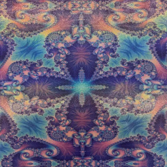 1 Yard Mandella Art Holographic Mystique Spandex Fabric for Dancewear Costumes Leggings Activewear (36" x 60") Inches Wide {1}